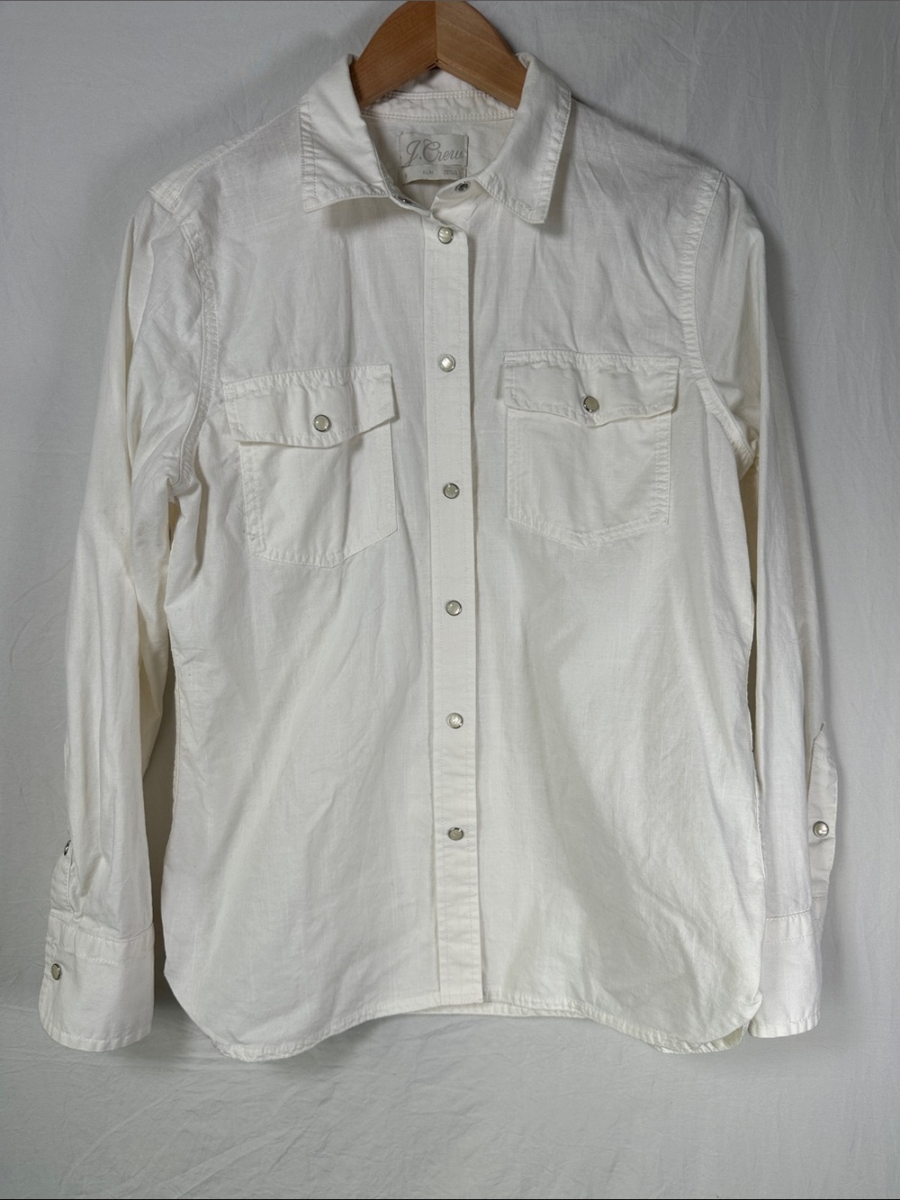 J. Crew Men's Cream Long-Sleeve Button-Down Shirt
